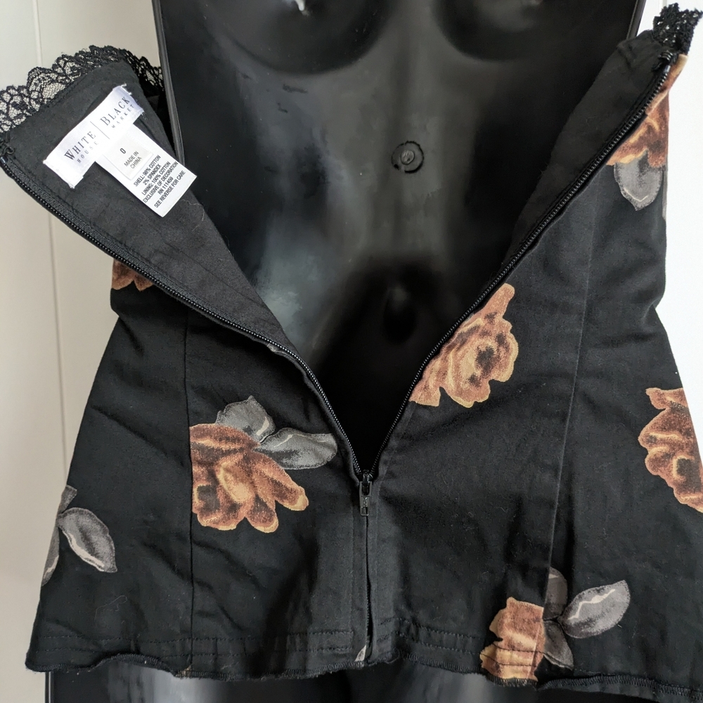 Vintage Y2K White House Black Market, Floral print, corset Style Top, Size 0 - Picture 7 of 12